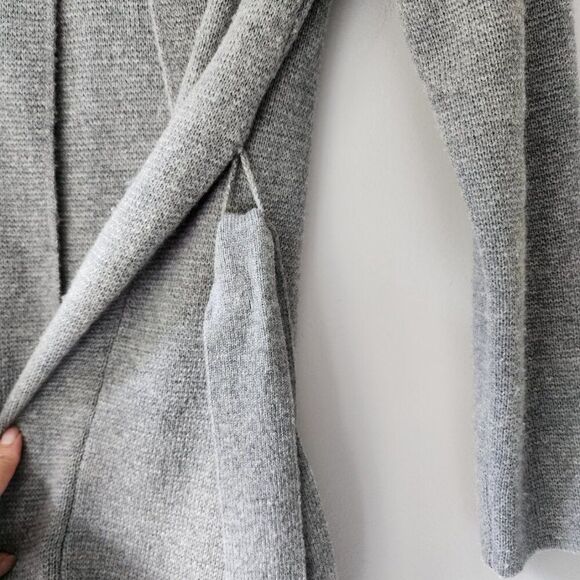 Ann Taylor Long Wool Cardigan | Size S | Gray, Cozy, Open Front, Flyaway, Crew - Picture 6 of 10
